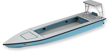 skiff - glades skiff 3d render