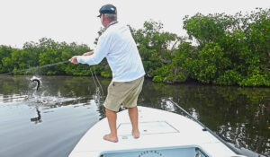 Steve Hall fighting with a Tarpon